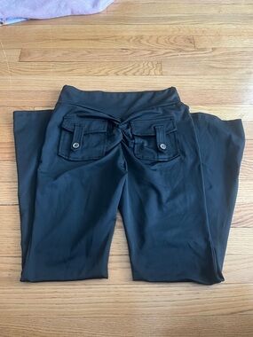 Charlotte Russe Black Boot Cut Pants with Back Flap Pockets